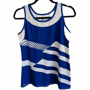 DUC blue white patterned active tank size XL